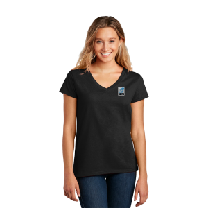 Black Recycled T-Shirt - LADIES V-NECK